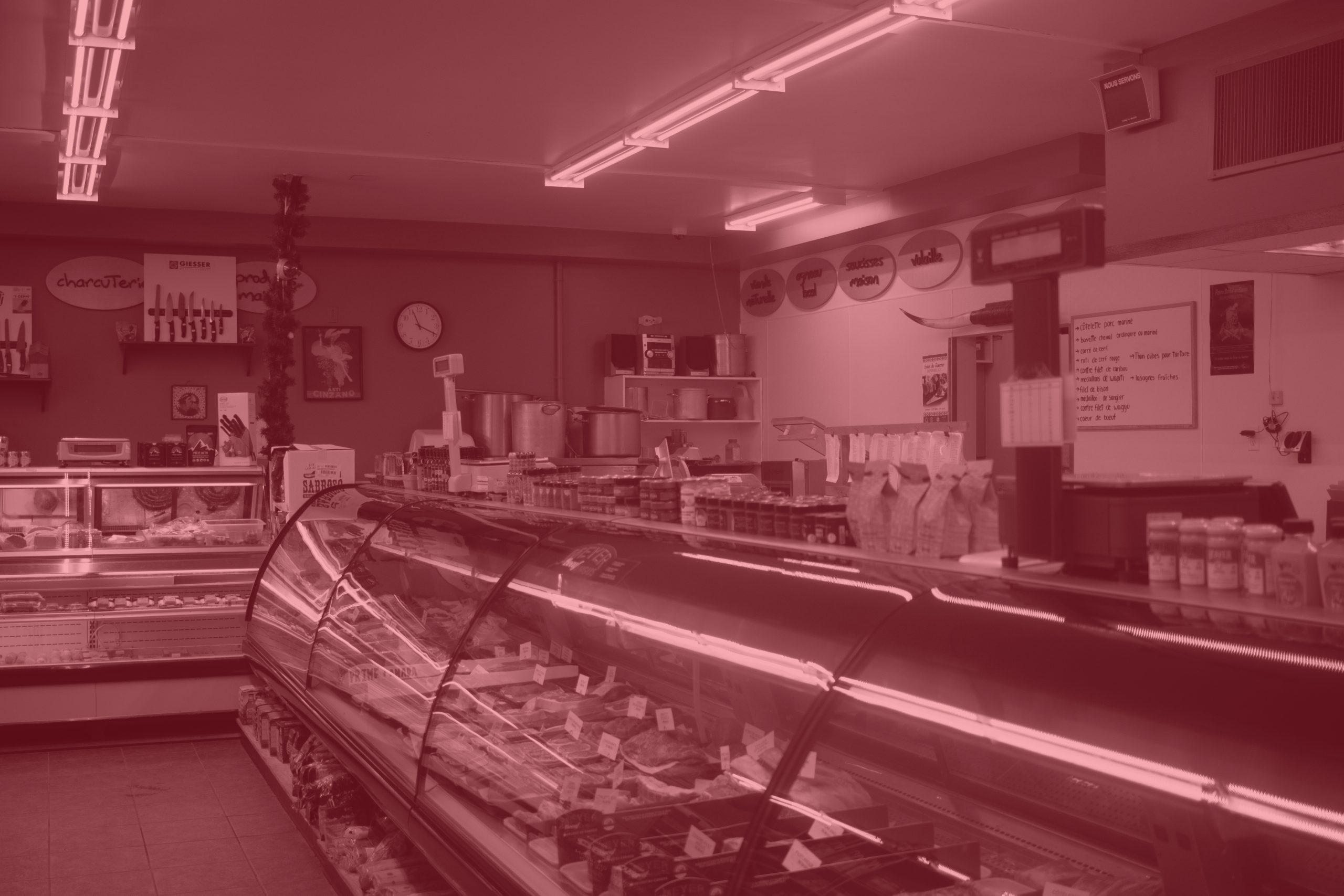 Intérieur de la boucherie
